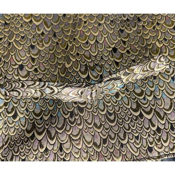 Vatpave XXL Vest Iridescent Scale Button Point Gold Black Steampunk Victorian - Picture 4 of 5